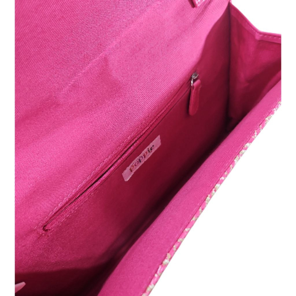 The Many Moods Of Poppie Jones Pink Rattan Chain Strap Purse or Clutch - Picture 7 of 9